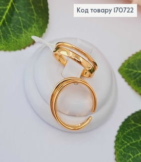 Перстень класичний подвійний, з регуляцією розміру від 17 до 19 Xuping 18K 170722 фото