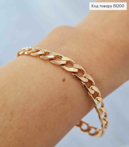 Браслет ПАНЦИРНЕ плетіння, ширина 7мм, довжина 19см, Xuping 18K 151200 фото 2