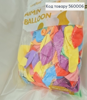 Повітряна куля латексна 10' Gemar кольорова матова  (26 см), 100 шт 560006 фото