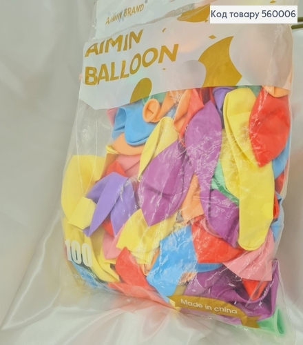 Воздушный шар латексный 10' Gemar цветной матовый (26 см), 100 шт 560006 фото 1