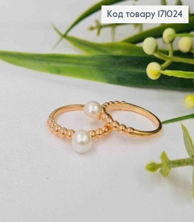 Перстень з Перлинкою, Xuping 18К 171024 фото