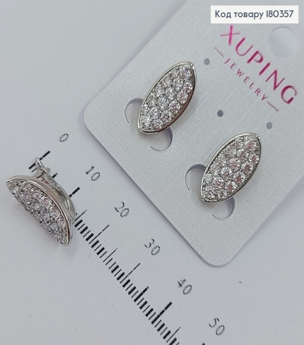 Сережки в камінцях  родоване медзолото Xuping 180357 фото 2