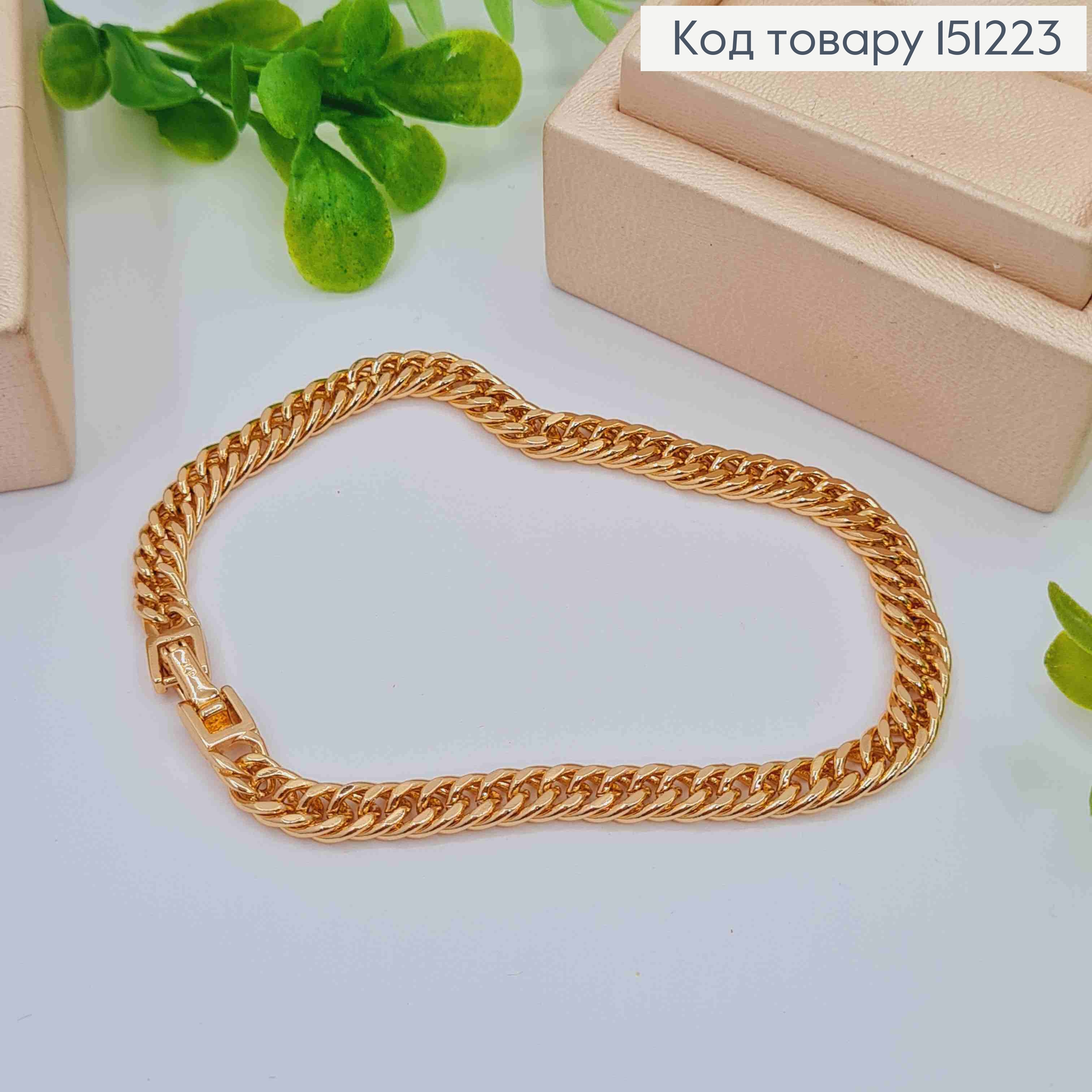 Браслет ПАНЦИРНЕ плетіння, ширина 5мм, довжина 20см, Xuping 18K 151223 фото 2