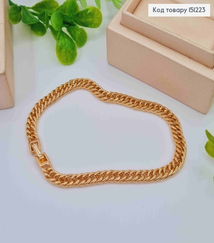 Браслет ПАНЦИРНЕ плетіння, ширина 5мм, довжина 20см, Xuping 18K 151223 фото 2