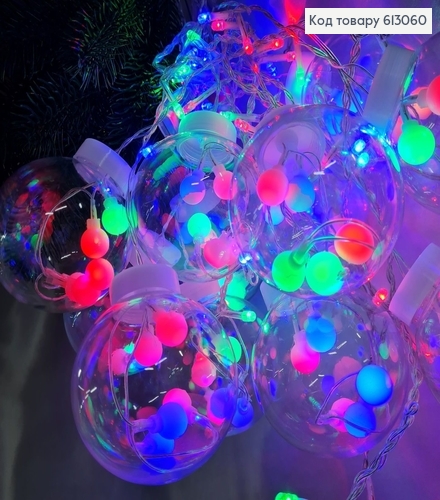 Гирлянда шторка Пуля в шаре 80 мм 4 м 138 LED цветная 613060 фото 1