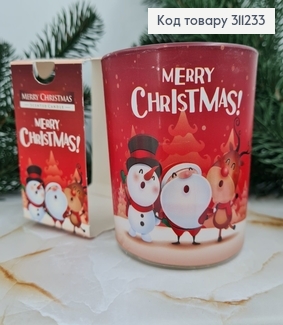 Аромасвечка стакан BISPOL Счастливого Рождества 100 г/22 часов, 72s-09 322021 фото