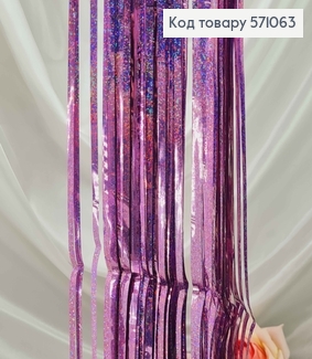 Фольгированная шторка для фотозоны, цвета Лиловый Металлик, 100*200см 571063 фото