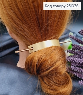 Дуга металл с заколкой для волос золотого цвета 251036 фото