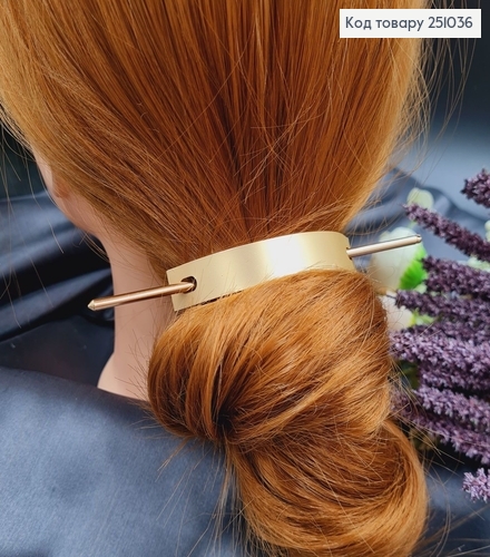 Дуга металл с заколкой для волос золотого цвета 251036 фото 1