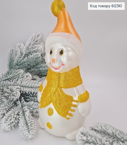 Новогодняя игрушка Снеговик с золотом, 29*16см, Украина 612310 фото 1