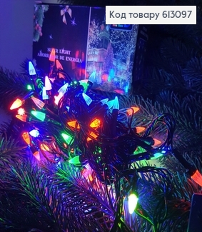 Гірлянда свічка  чорний  дріт 9 м  100 LED кольорова(з подовжувачем) 613097 фото