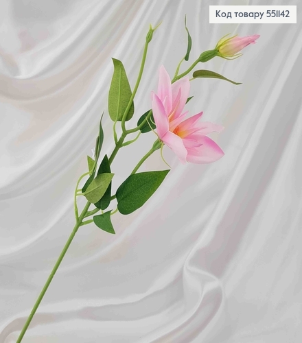 Искусственный цветок, веточка Лилии, розового цвета, на металлическом стержне, 48см 551142 фото 1