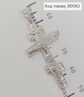 Крестик с распятием 2х4 см родироване медзолото Xuping 210062 фото