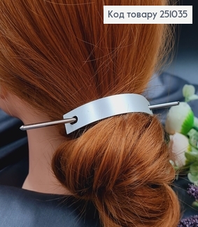Дуга  метал із заколкою для волосся  срібного  кольору 251035 фото
