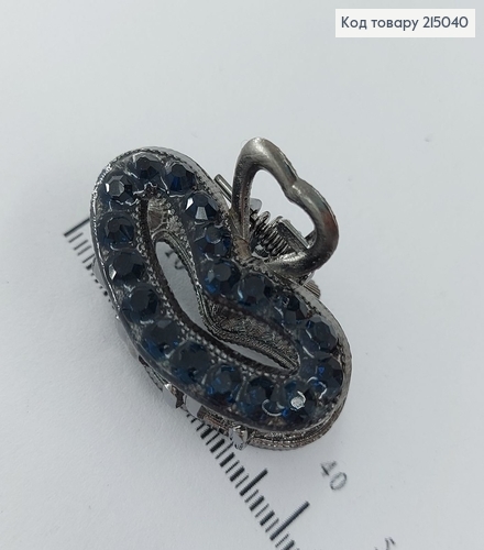 Краб металл металлик с синими камнями 3 см 215040 фото 2