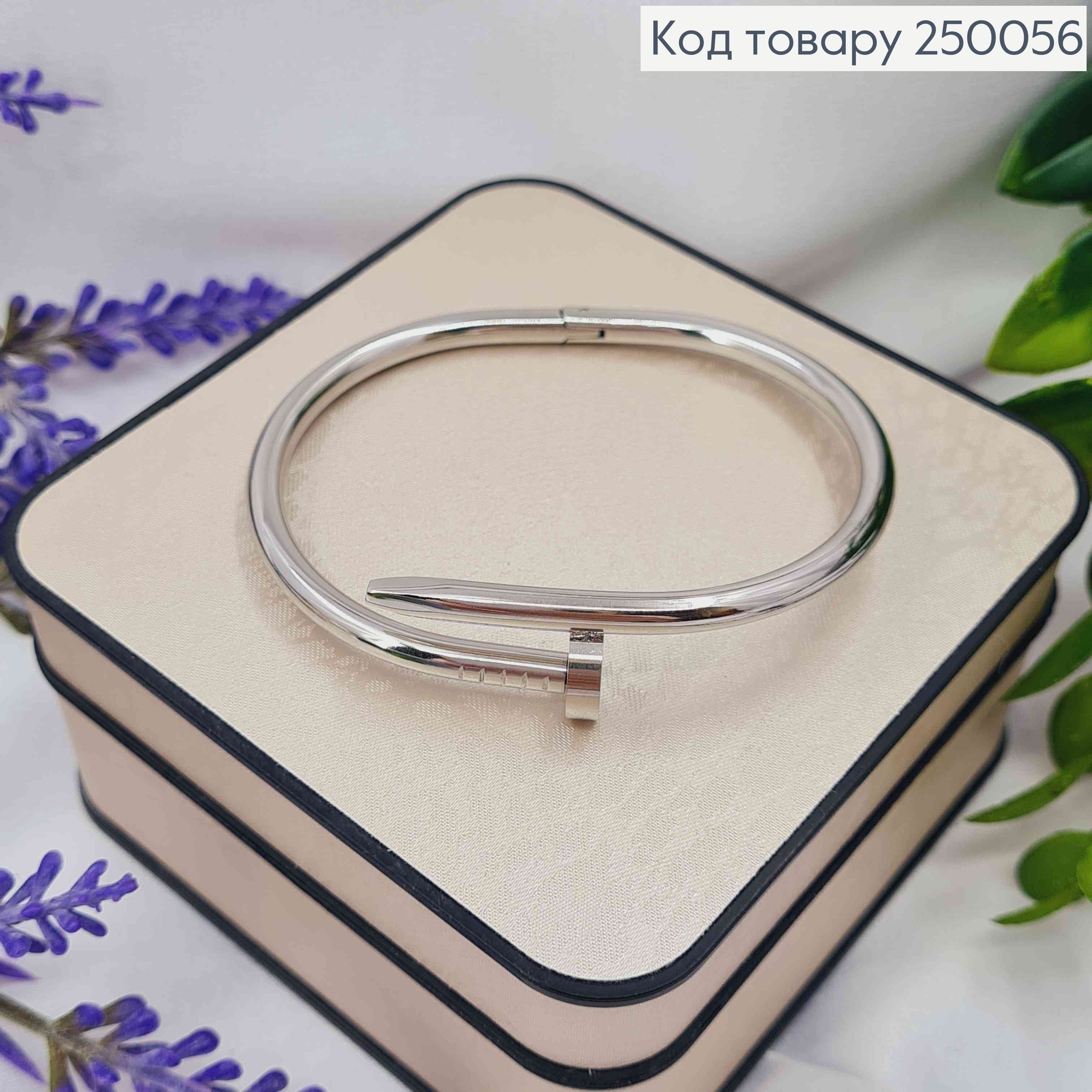 Браслет овальный Cartier, длина 20см, серебряного цвета, сталь Stainless Steel 250056 фото 2