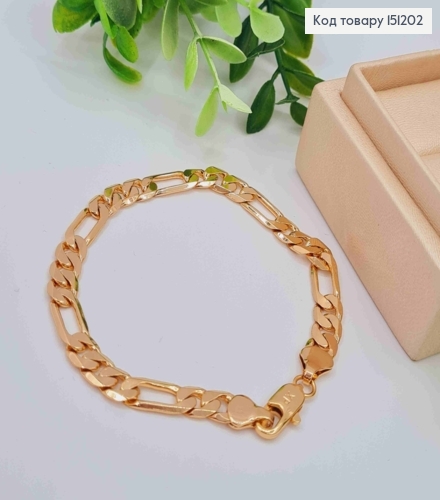 Браслет плетіння КАРТЬЄ, ширина 6мм, довжина 19см, Xuping 18K 151202 фото 1