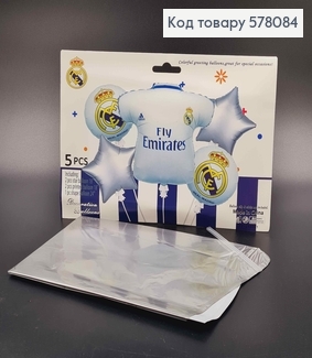 Набір фольгованих куль "Real-Madrid", 4шт(18'')+1(футболка24'') 578084 фото