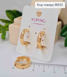 Сережки кільця Класичні, ширина 4мм, діаметр 1,7см, XUPING 18K 118323 фото