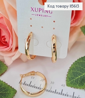 Серьги кольца 2,5см, с гранями Xuping 18K 115613 фото