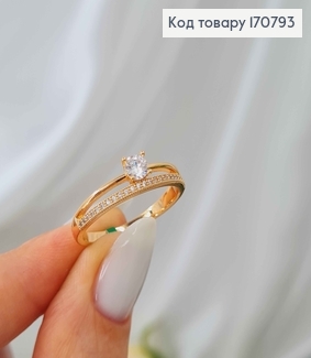 Перстень, "Делікатний" з камінцем, Xuping 18K 170793 фото