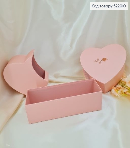 Коробка два серця рожева 18х37х10  см 512120 фото 2
