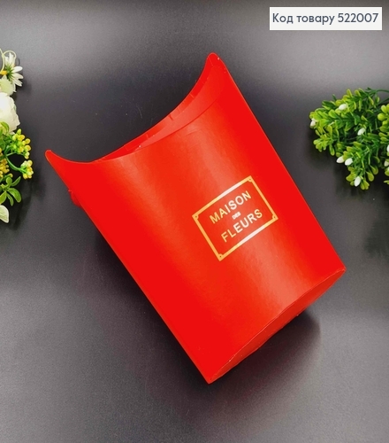 Коробка для квітів, овальної форми, "Maison des Fleurs" Червоного кольору, 22*17см 522007 фото 1