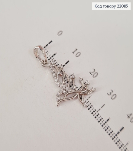 Кулон Бабочка с камешками родованное  Xuping 220115 фото 1