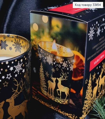 Аромасвічка cоєва, стакан ''Mulled Wine", потріскуючий дерев"яний гніт, 200г/ 47год.,BARTEK, Poland 331154 фото 2