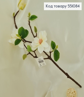 Искусственная ветвь с цветками магнолии на металлическом стержне 50см. 551084 фото