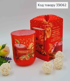 Аромасвічка стакан CHRISTMAS FRUIT GARDEN (apple with cinamon & gentle almond note),150г/30год.горін 331062 фото