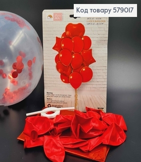 Набор шаров "Red Love", 4шт(фольгированные18'')+12(латексные12'') 579017 фото