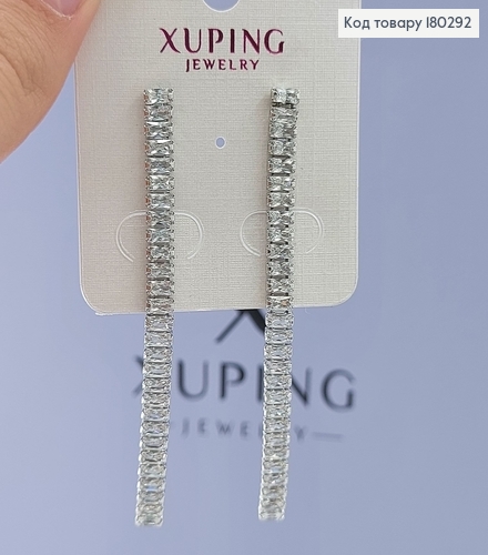 Серьги гвозди подвески с камнями родироване медзолото Xuping 180292 фото 1