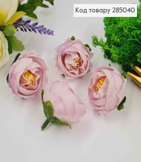 Штучний додаток Піоновидна Троянда БЛІДО-ЛІЛОВОГО кольору, 4*4см 285040 фото