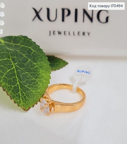 Перстень з одним камінцем  6мм Xuping 18K  170494 фото 3