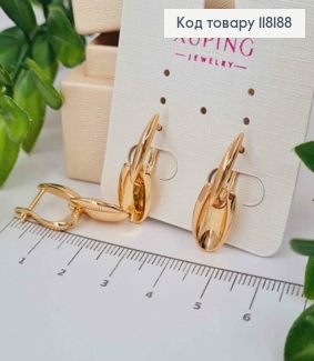 Сережки з рухливою Підвіскою, 2,5см, англійська застібка, XUPING 18K 118188 фото