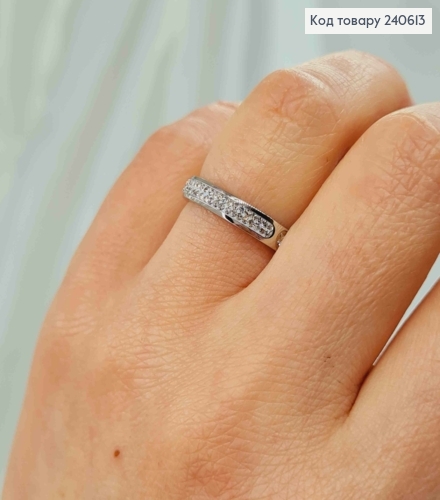 Кольцо серебряного цвета, в камнях, сталь Stainless Steel 270017 фото 2