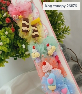 Набор детских резинок "Мороженое" с фатином 20шт. 261176 фото
