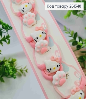 Набір резинок (20шт), "Hello Kitty", Рожеві кольори, резинка 3,5см, фігурки 2*2см 261348 фото
