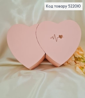 Коробка два сердца розовая 18х37х10 см 512120 фото