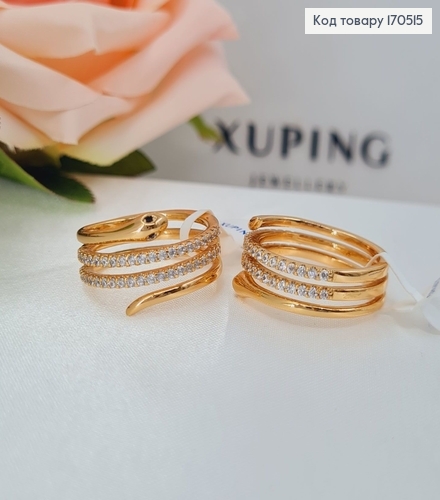 Перстень Змійка з камінцями  Xuping 18K 170515 фото 1