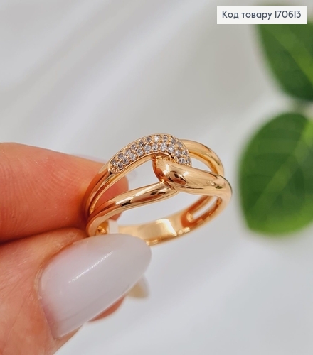 Перстень Вузлик з камінцями, Xuping 18K 170613 фото 1
