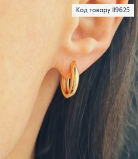 Серьги кольца Овальные с утолщением, длина 1,4см, Xuping 18K 119625 фото