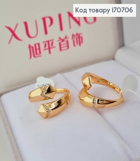 Перстень "Стрілочки" з камінчиками Xuping 18K 170706 фото