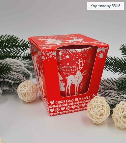 Аромасвічка стакан  SCANDINAVIAN CHRISTMAS , red apple ,115г/ 30год., Польща 331118 фото 1