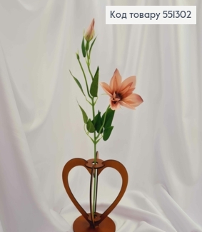 Штучні квіти, гілочка Клематіс , ПУДРОВОГО  кольору, 1 квітка + 1 бутон, на металевому стержні, 47см 551302 фото