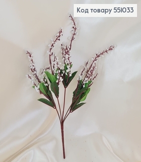 Штучна квітка верби біла   пластик з 5 гілочок 35см 551033 фото