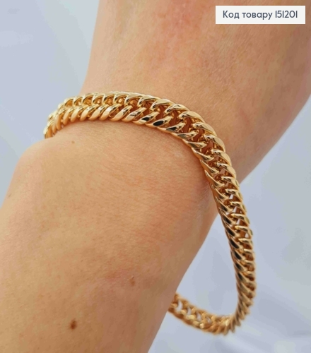 Браслет ПАНЦИРНЕ плетіння, ширина 8мм, довжина 22см, Xuping 18K 151201 фото 2