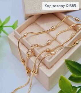 Ланцюжок плетіння СНЕЙК з Овальними кульками, довжина 45см, Xuping 18K 121685 фото