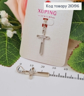 Крестик родованный с камешками, 2,2*1,1см Xuping 210196 фото
